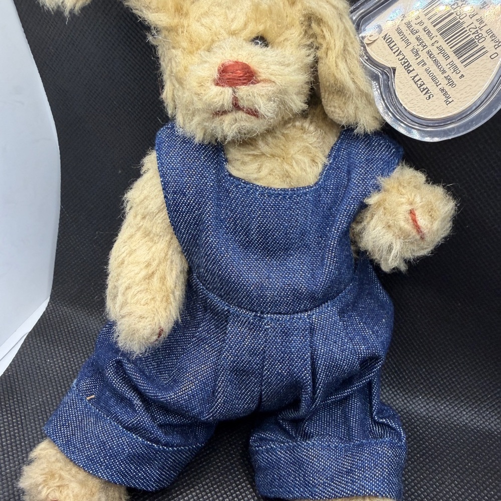 TY Attic Treasures Murphy Dog Plush Denim Outfit Vintage Collectible 8”